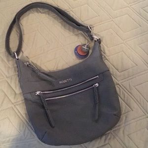 Rosetti purse, faux leather, dark gray